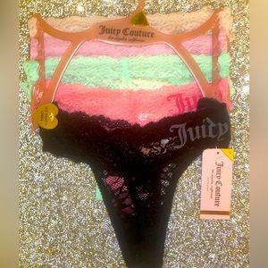Juicy Couture 5 Pack "Juicy" Lace Thongs
